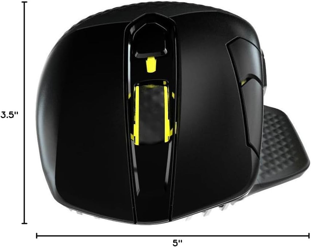 Corsair Dark CORE RGB PRO Wireless/Wired FPS MOBA Gaming Mouse – 18,000 DPI, Fast Response Time, 8 Programmable Side Buttons, Dynamic Multi-Color Backlighting – Black