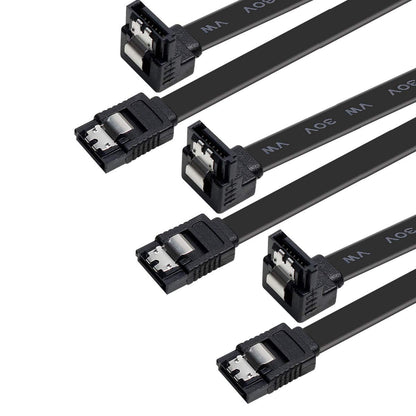 SATA Cable III, SATA Cable III 6Gbps 90 Degree Right Angle with Locking Latch 18 Inch for SATA HDD, SSD, CD Driver, CD Writer - Right Angel