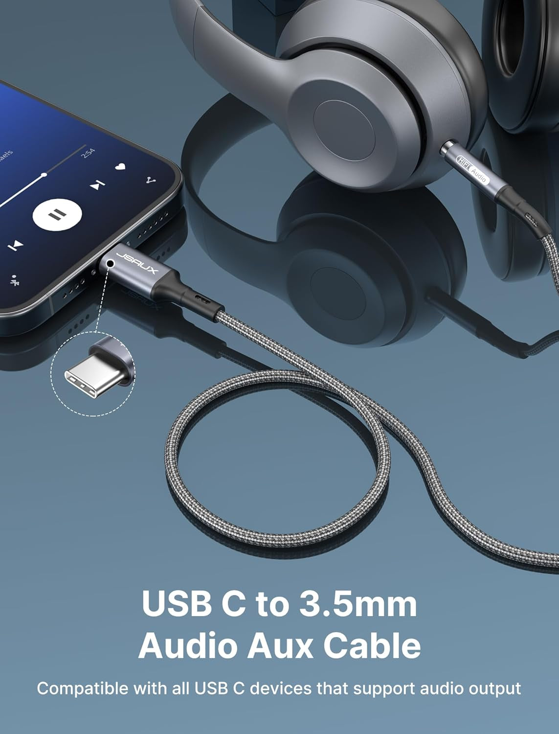 USB C to 3.5Mm Audio Aux Jack Cable 3.3Ft, USB Type C to 3.5Mm Headphone Stereo Car Cord Compatible with Iphone 17 16 15 Pro Max Air Iphone 17E, Galaxy S24 S23 S22 Ultra, Ipad Pro, Pixel 9/8