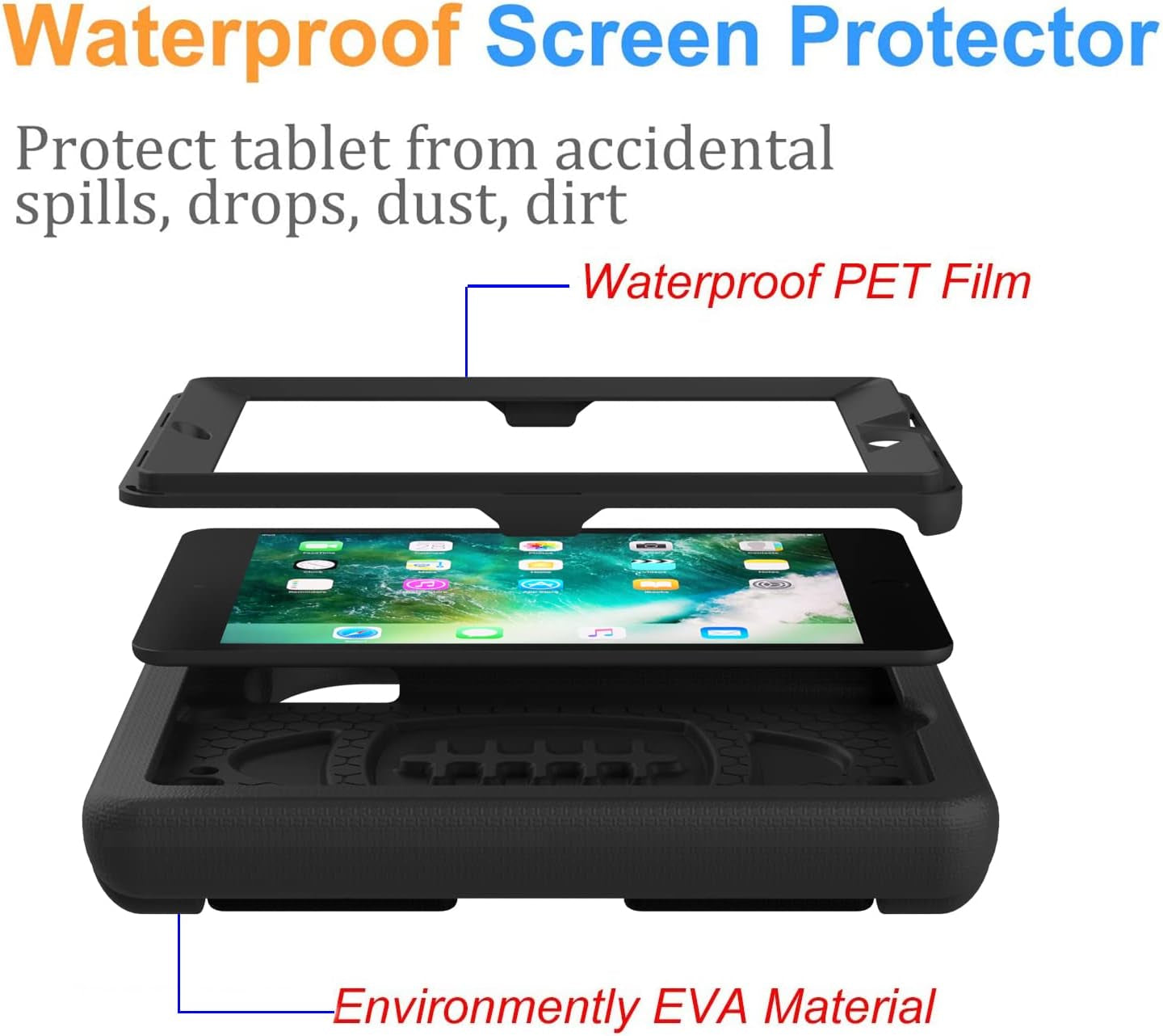 Case for Ipad Mini 1 2 3, Ipad Mini 1/2/3 Case for Kids - Built-In Screen Protector, Shockproof Lightweight Hard Cover Handle Stand Kids Case for Ipad Mini 1St 2Nd 3Rd Generation, Rose