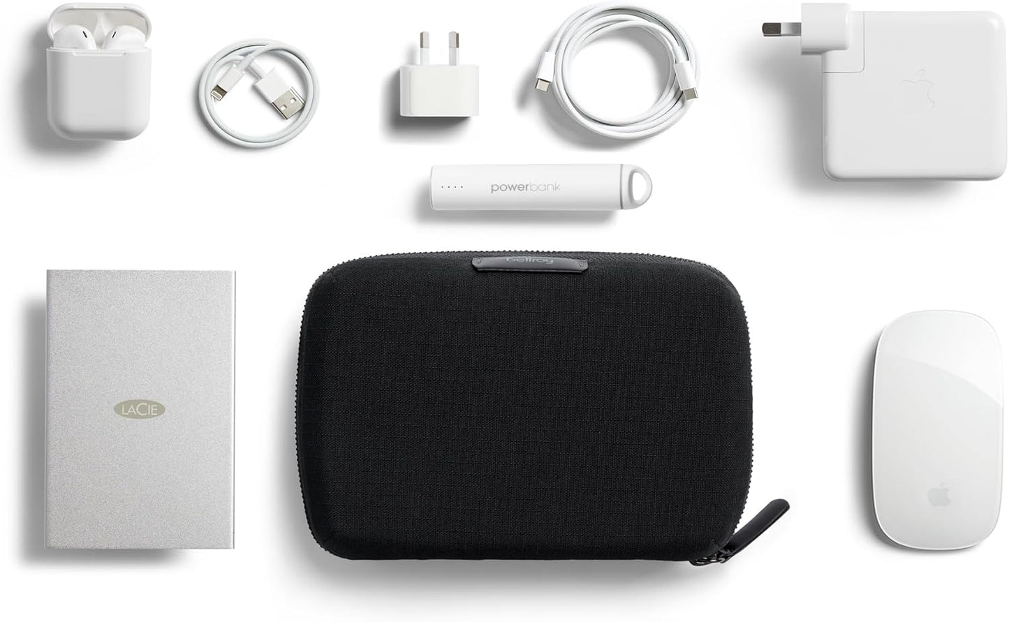 Tech Kit Compact (Tech Accessories Organizer, Zipper Pouch) - Limestone
