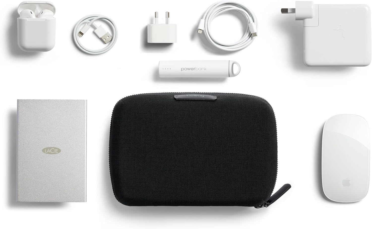 Tech Kit Compact (Tech Accessories Organizer, Zipper Pouch) - Limestone