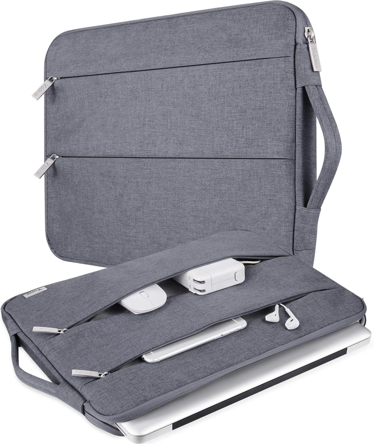 11 11.6 12 Inch Laptop Sleeve Case,Slim Computer Cover Bag Compatible with Macbook Air 11,Mac 12,Surface Pro 9 8 7/Laptop Go 2 3,HP Acer Asus Samsung Chromebook 4,Grey